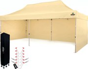 BRIMO Párty stan 3x6 m Nožnicový (3 steny) - Oceľová Konštrukcia a Plachta 330g/m² - s 3 stenami - Béžová 11
