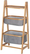 Wenko Bambusový regál s 1 policou a 2 košmi Bahari, 91 x 34 x 44 cm