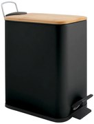 Matne čierny nášľapný oceľový odpadkový kôš 5 l Erik – Spirella