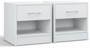 Casaria Set nočných stolíkov BIANCA, 2 ks, 41x39x28cm, biela