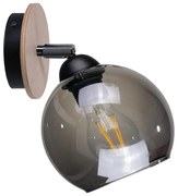 Nástenné bodové svietidlo UNO WOOD 1xE27/60W/230V čierna/hnedá