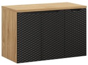 Závěsná skříňka pod umyvadlo Ocean I s deskou 90 cm černá/dub olejovaný