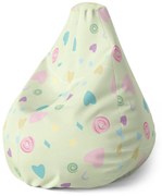 Sablio Sedací vak Pear Srdiečka a špirály - 140 x 100 x 25 cm