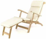 Divero Florentine 57035 Záhradné drevené lehátko + polstrovanie - béžové