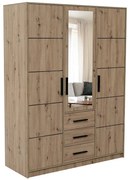 Skriňa Kos D3 dub artisan/zrkadlo