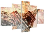 Obraz - Eiffelova veža vo vintage štýle (150x105 cm)