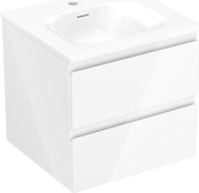 Mexen Orio, kúpeľňová skrinka 50 cm s umývadlom Vela, 2 zásuvky, biela lesklá, 91A10-05047-2-BFF00-W23M00