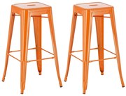 Kovová barová stolička Josh (SET 2 ks) - Oranžová