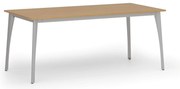 Rokovací kancelársky stôl PRIMO OMEGA, 180x90 cm, sivá podnož, buk