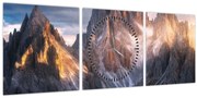 Obraz - Horská panoráma (s hodinami) (90x30 cm)