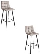 Set dvoch barových stoličiek ARCETO zamatové tmavobéžové (čierne nohy) 2 ks