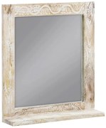 furniture-nabytek.cz - Masívne kúpeľňové zrkadlo Bitna z mangového dreva, lakované, prírodné – 65×15×70 cm