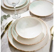 Jedálenská sada 24 ks biela/zelená/porcelán