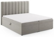 Sivá boxspring posteľ s úložným priestorom 180x200 cm Gina – Milo Casa