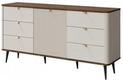 Komoda Rotevio 6S1D RT09, Farby: kašmír / kašmír + orech