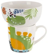 Orion Porcelánový hrnček s miskou Dino, 0,35 l