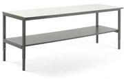 Dielenský stôl CARGO, so spodnou policou, 2400x750 mm, biela / šedá