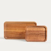 Sada dvoch servírovacích podnosov MOOKA drevená 744525