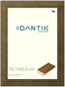 DANTIK rám na obraz 29,7x42 | Doria Gold (Plexi Čiré)