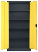Univerzálna kovová skriňa, 90 x 40 x 185 cm, cylindrický zámok, žltá - ral 1023