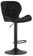 Barová stolička s čiernou nohou WEST VELVET, čierna