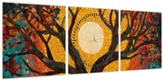 Obraz - Slnko v korune stromu života (s hodinami) (90x30 cm)