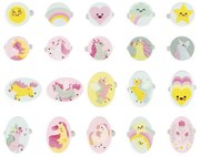 Súprava šperkov s jednorožcom - nastaviteľné prstienky - 20 ks