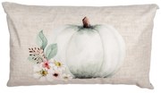 Béžovo-sivá obliečka na vankúš s tekvicou a kvetmi Country Style Pumpkin - 30*50 cm