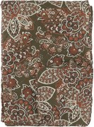 Hnedý prešívaný bavlnený prehoz s Paisley vzorom a strapcami Aix Quilt - 130*180 cm
