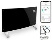 Klarstein Bornholm Curved Smart, konvektor, 2000 W, ovládanie cez aplikáciu, čierny
