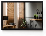 Obdĺžnikové zrkadlo do spálne v čiernom ráme MDF 70x50 cm