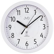 Rádiom riadené nástenné hodiny JVD RH612.13 v elegantnej bielej farbe