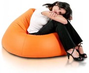 INTERMEDIC SK - Sedací vak Relax 110x70 cm | kreslo na oddych z ekokože alebo polyesteru, 300 l Farba: E04 - Oranžová pomaranč (ekokoža)