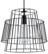 Závesné svietidlo Gate, 1x čierne drôtené tienidlo
