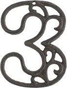 Domové  číslo 3, hnedá liatina%