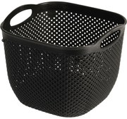 Plastový košík Ratan 19 x 23 x 23 cm, čierna