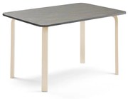 Stôl ELTON, 1400x700x710 mm, linoleum - tmavošedá, breza