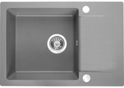 Kuchinox Celebes, 1-komorový granitový drez 650x440x185mm s krátkym odkvapkávačom, šedá, LAV-SBL_513T