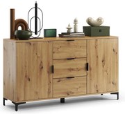 Komoda LORA dub artisan so zásuvkami a dvierkami