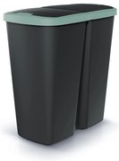 Odpadkový kôš DUO čierny, 45 l, zelená / čierna