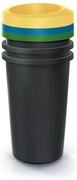 Set košov na triedený odpad, okrúhle, 3 x 25 l, farebná