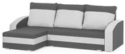 Rohová sedacia súprava s funkciou spania JAN Sivá/biela