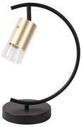 Stolná lampa Ricky, 1x zlaté/transparentné plastové tienidlo, b