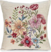 GOBELÍNOVÁ DEKORAČNÁ OBLIEČKA NA VANKÚŠ FLORIS 45X45 CM KVETY