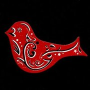 AMADEA Drevená ozdoba červená vtáčik 6 cm