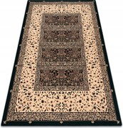 Koberec z vlny Do Obývačky Rámček Kvety Ornament zelený 235x350 cm