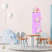 PIPPER. Textilná nálepka na stenu "Detský meter s menom - Jednorožce"