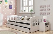 Detská posteľ CLASSIC sa zásuvkou - biela 160x80 cm