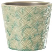Tyrkysový vzorovaný obal na kvetináč Spiral L - Ø17*15 cm