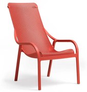 NET LOUNGE záhradné kreslo s podrúčkami corallo